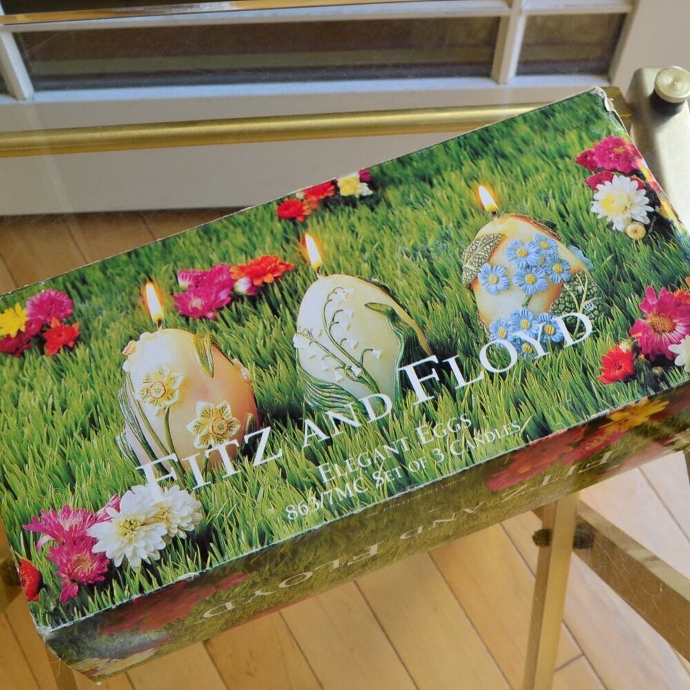 Fitz & Floyd Elegant Eggs Set of 3 Candles